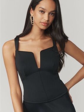 Anthropologie Black Sleeveless V-Neck Tank